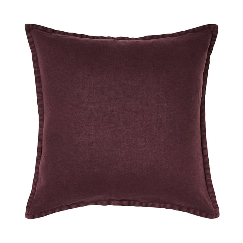 Belgian Rosewood Vintage Washed Linen Cushion