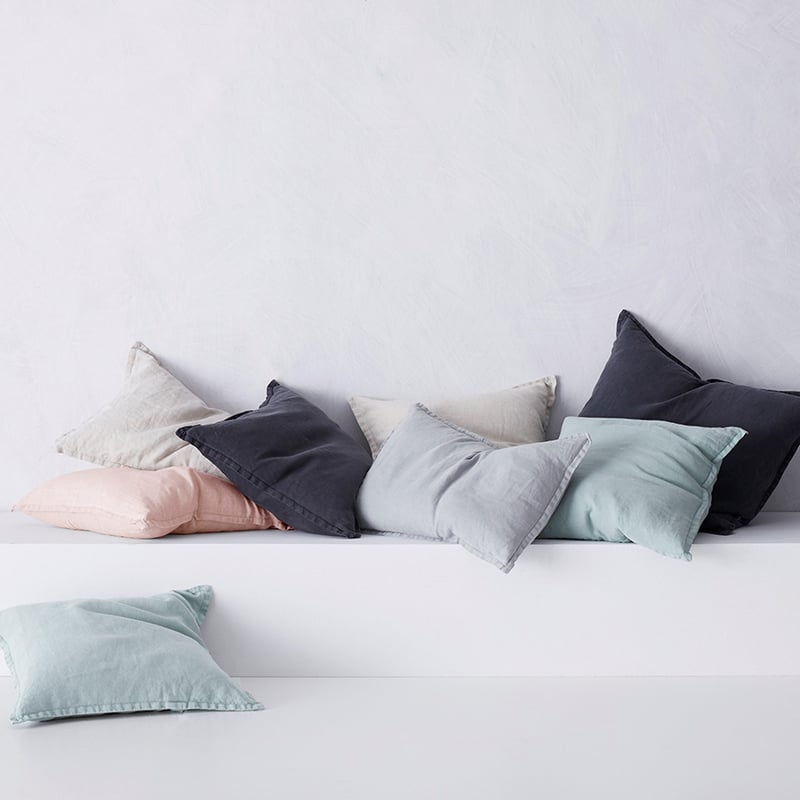 Belgian Sage Vintage Washed Linen Cushion