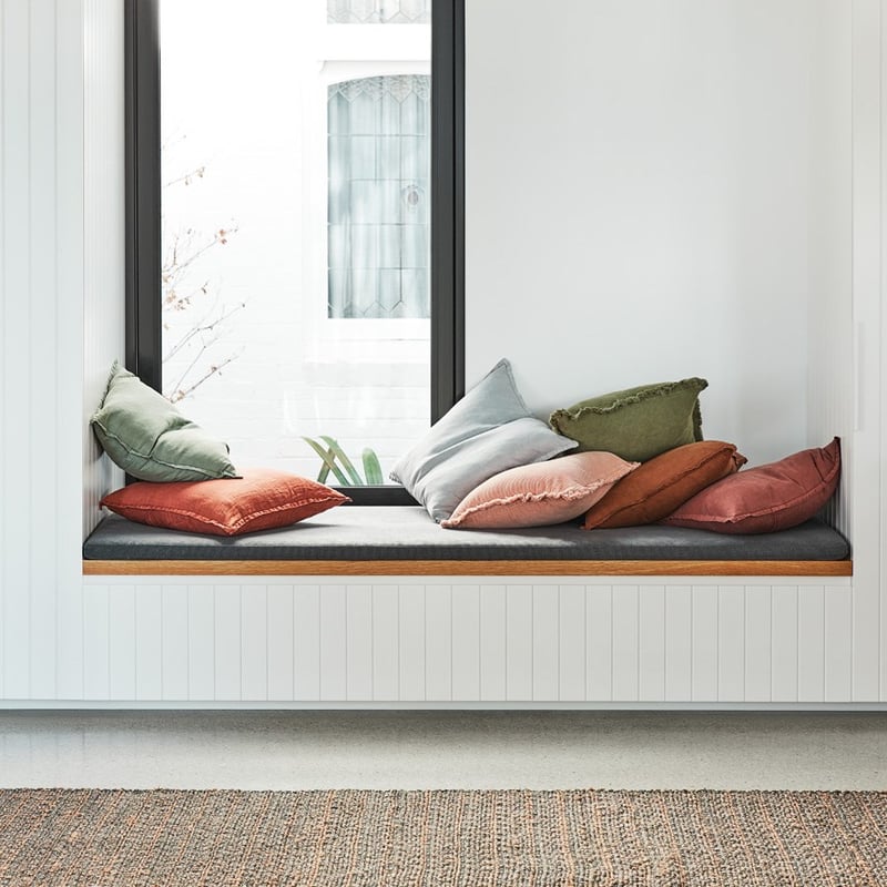 Belgian Sea Breeze Vintage Washed Linen Cushion