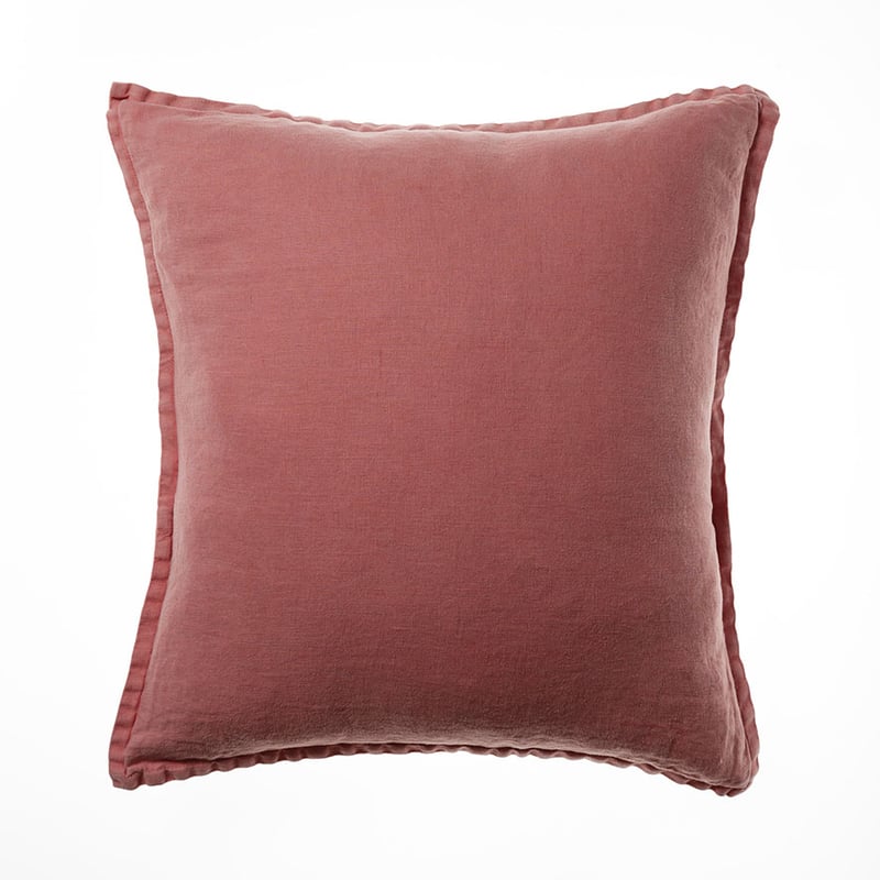 Belgian Terracotta Vintage Washed Linen Cushion