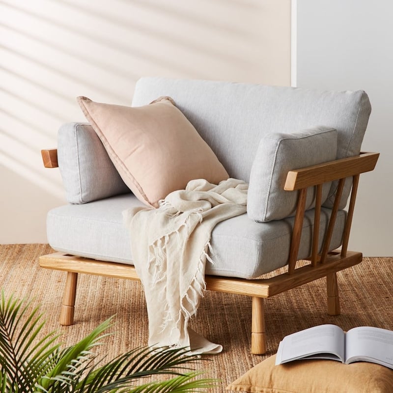 Belgian Nude Pink Vintage Washed Linen Cushion