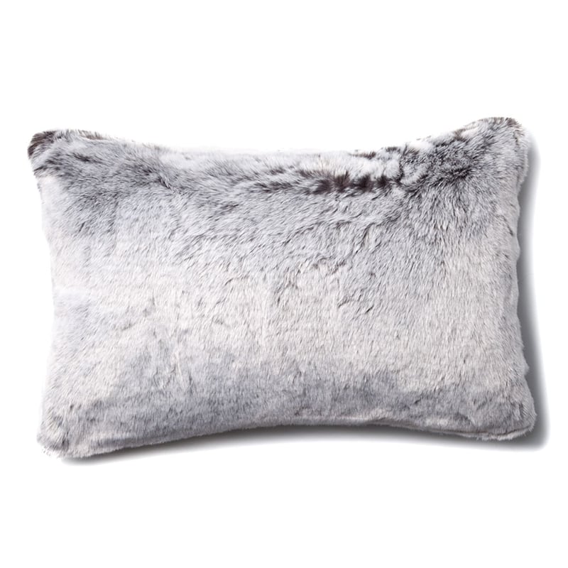 Montana Fur Grey Wolf Long Cushion