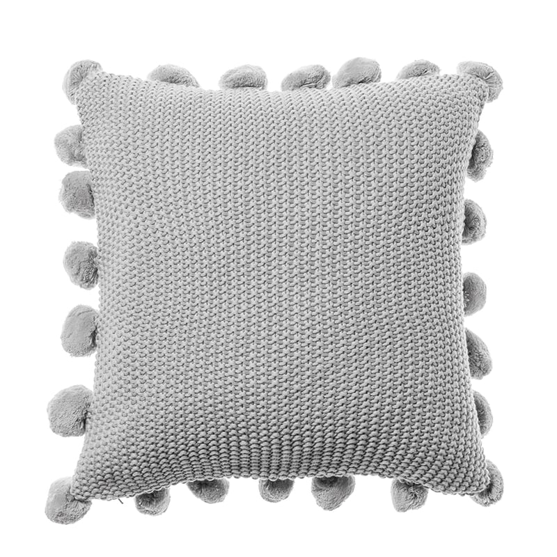 Pom Pom Cushion Silver 