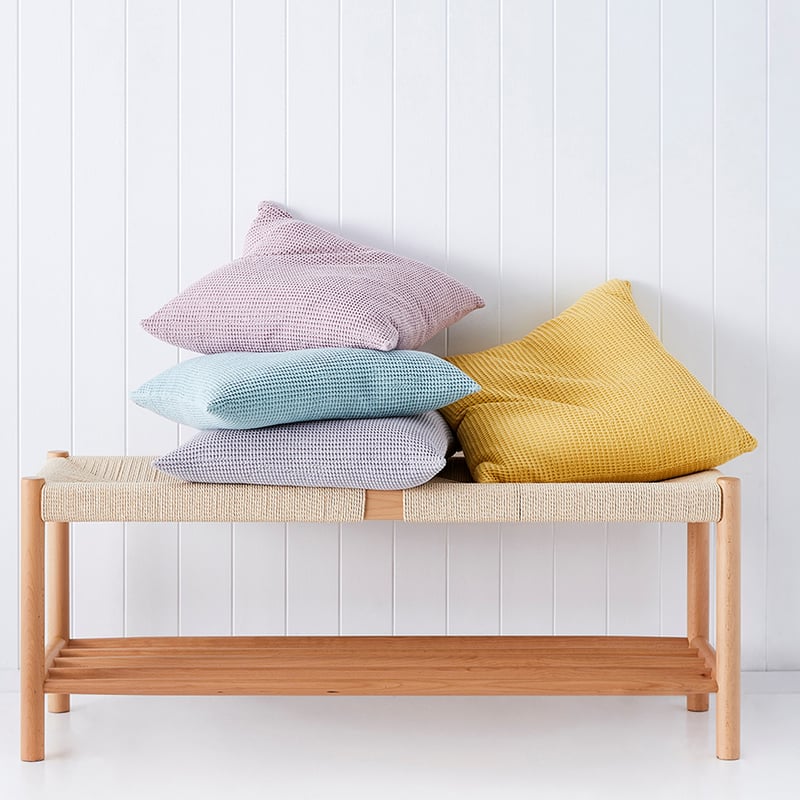 European Collection Cotton Bamboo Waffle Cushion Pink 