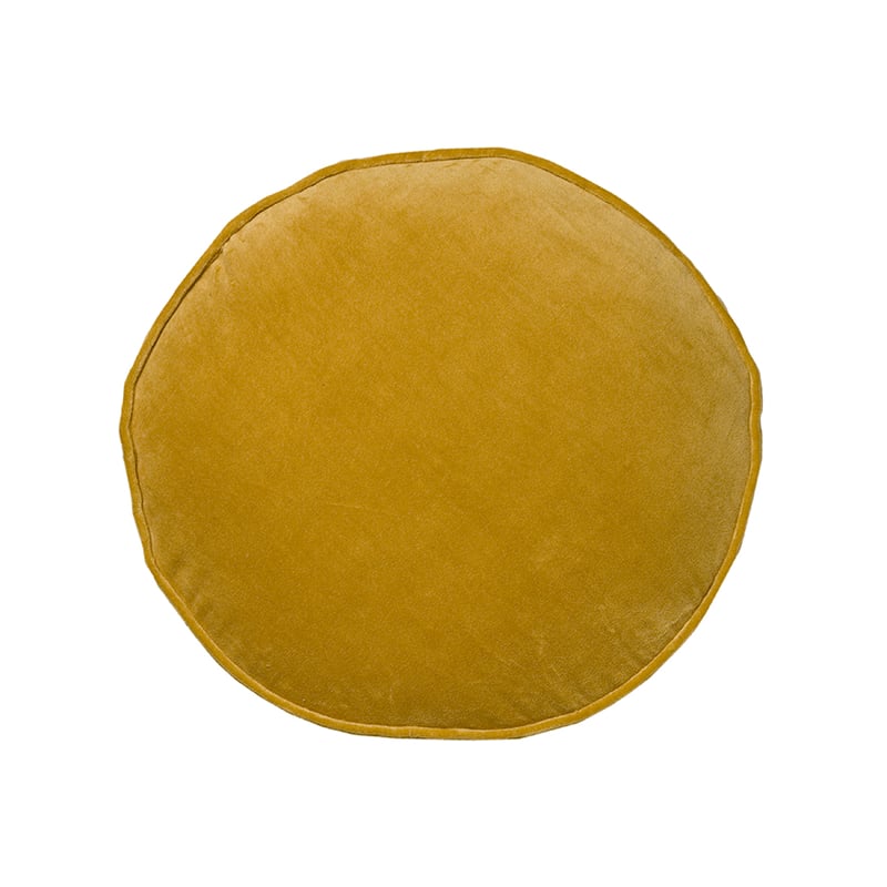 Velvet Jewel Round Quilted Cushion Topaz