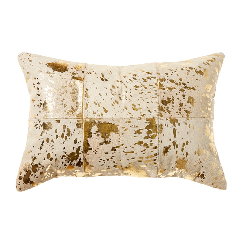 Cowhide Cushion Gold 