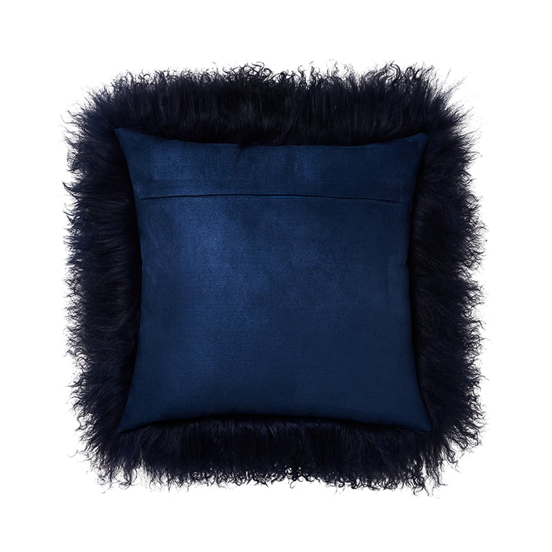 Mongolian Indigo Sheepskin Cushion