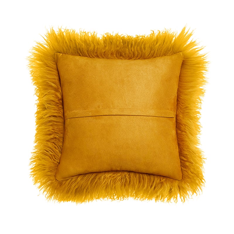 Mongolian Mustard Sheepskin Cushion 