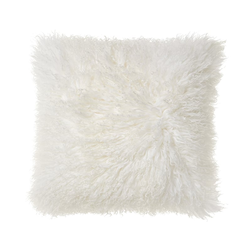 Mongolian Sheepskin Cushion Winter White 