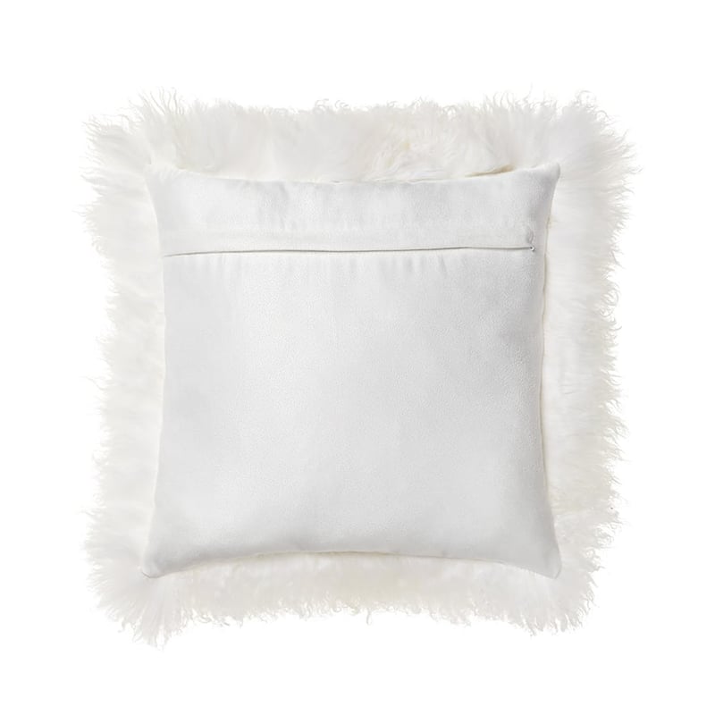 Mongolian Sheepskin Cushion Winter White 