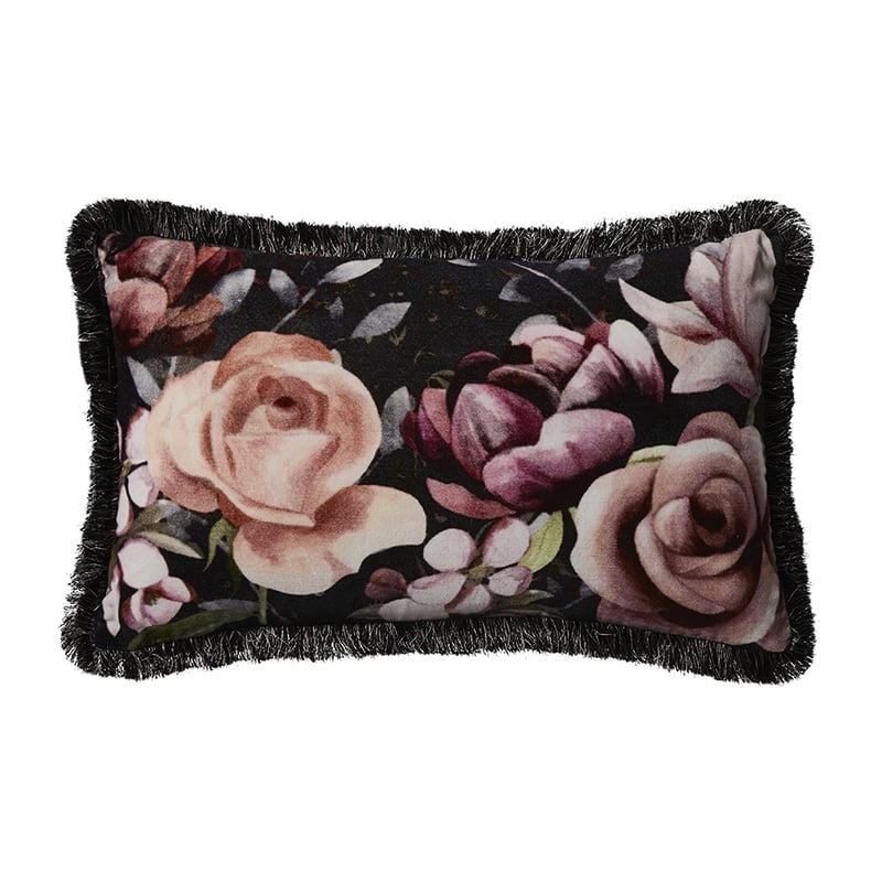Winter Romance Long Velvet Cushion Moody Blooms 