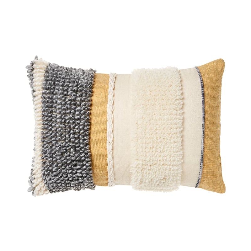 Natalia Cushion Mustard & Grey 