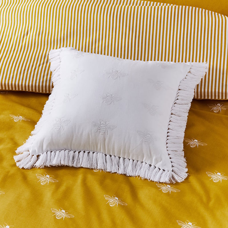 Queen Bee White Cushion