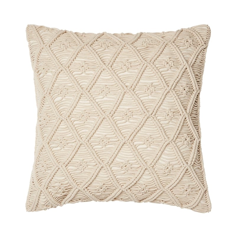 Boho Macrame Cushion Natural Diamond 