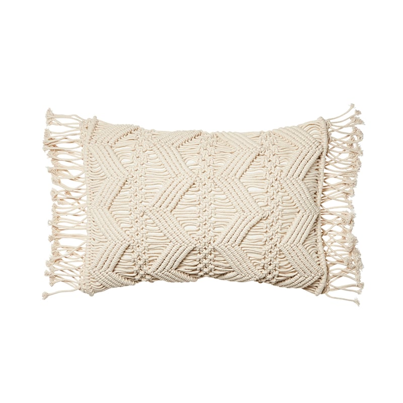 Boho Macrame Cushion Natural Chevron 