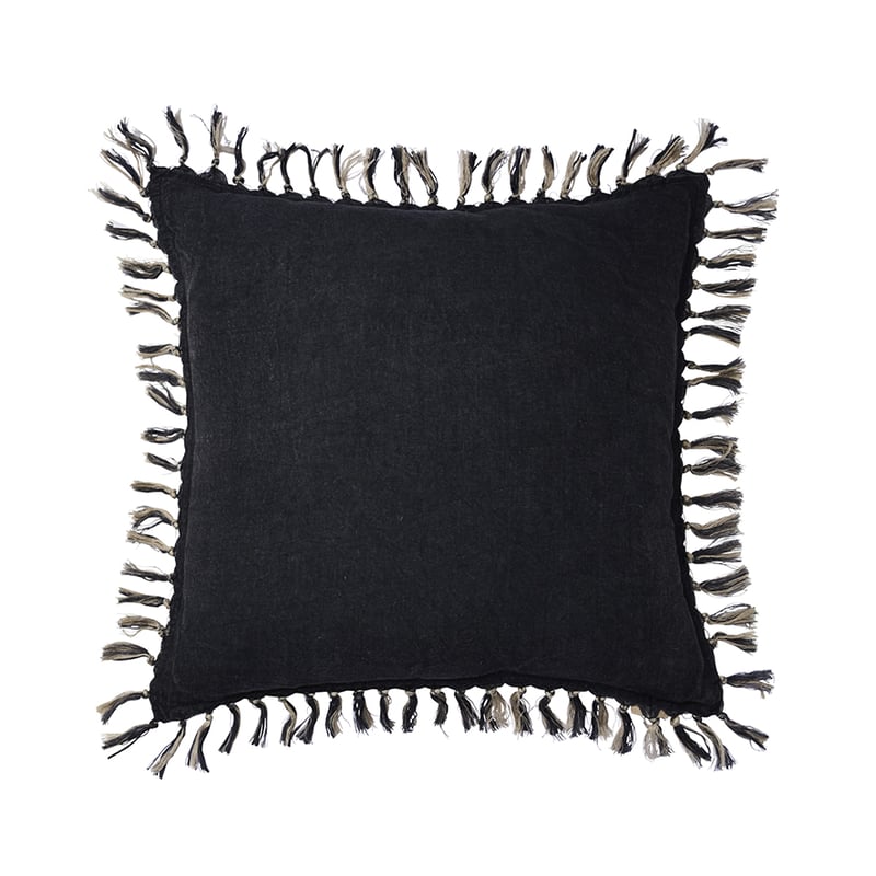 Genoa Vintage Washed Charcoal Linen Cushion