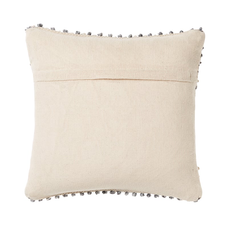 Barwon Cushion Grey & Natural Diamond Fringe 