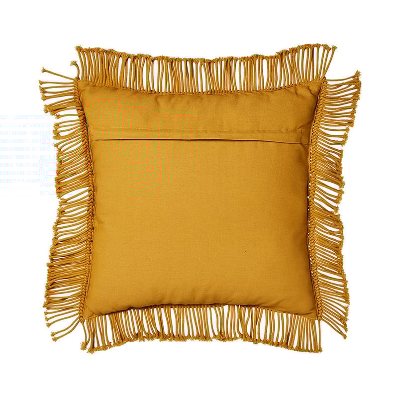 San Remo Macrame Cushion Mustard 