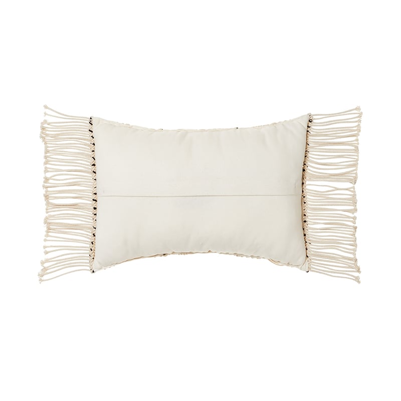 San Remo Macrame Cushion Natural & Black 