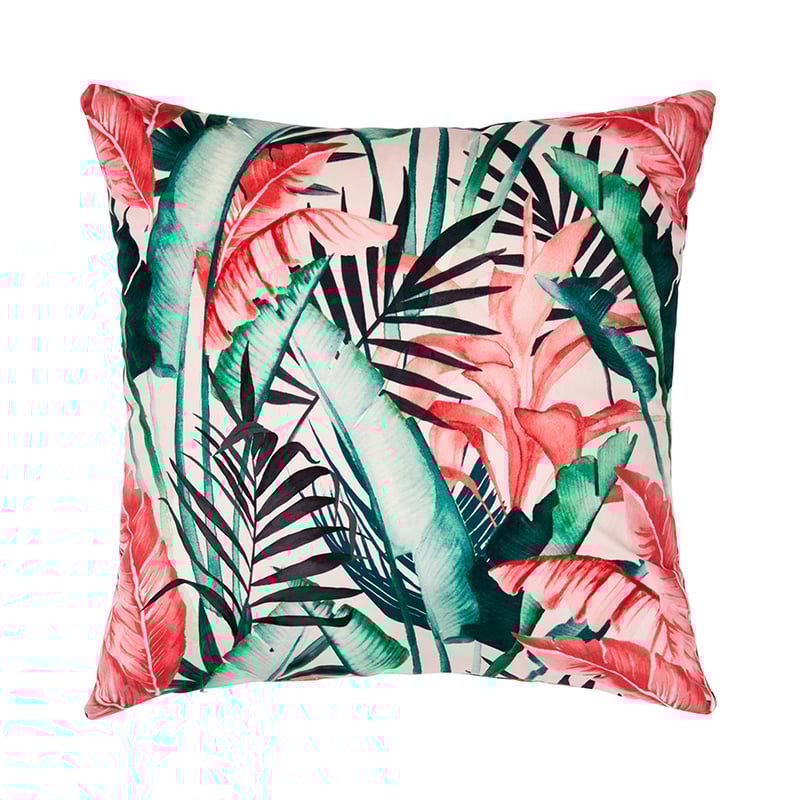 Oakland Cushion Pink Palms Velvet