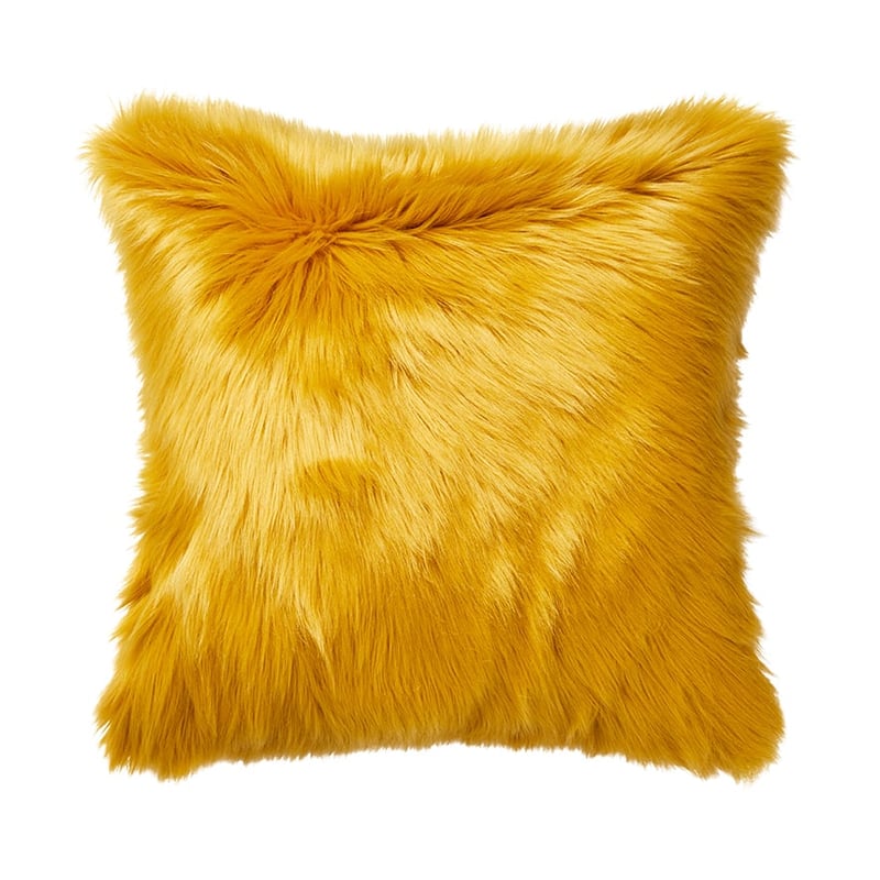Alpine Fur Mustard Cushion