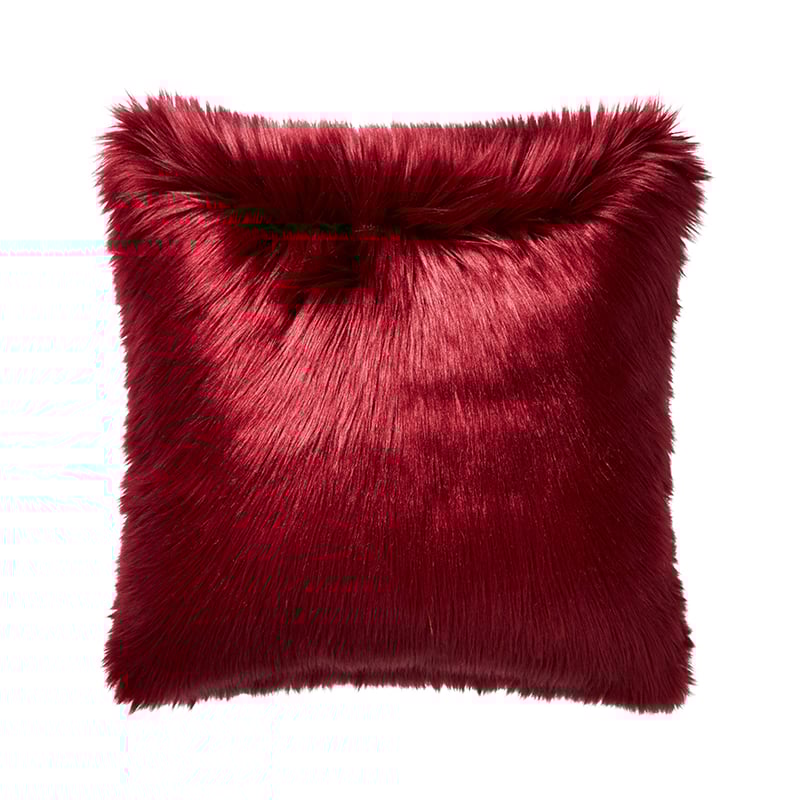 Alpine Raspberry Fur Cushion 