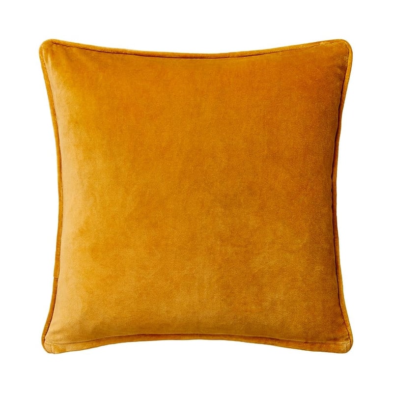 Mongolian Garden Mustard Velvet Cushion 