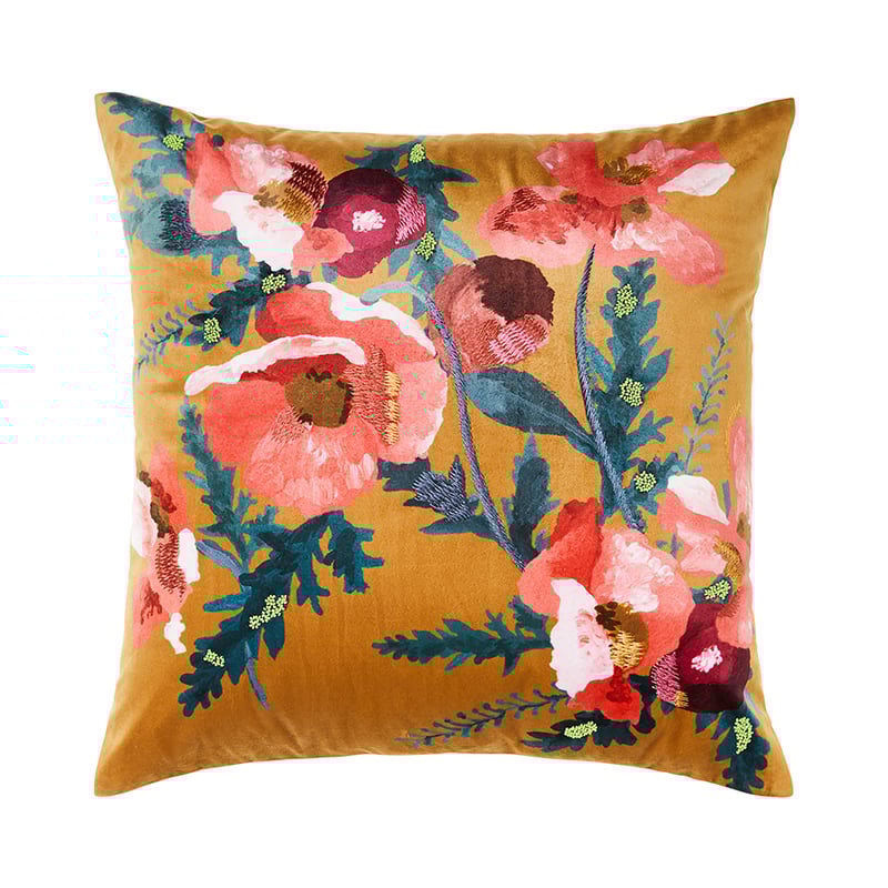 Winter Poppy Cushion 50x50cm Bronze 