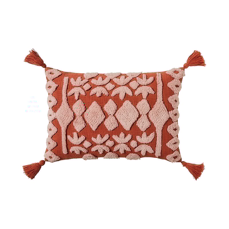 Red Earth Burnt Orange Tufted Cushion 