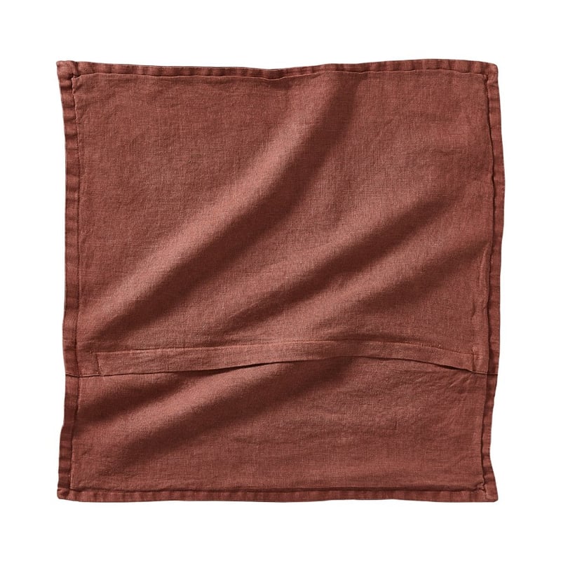 Belgian Vintage Washed Linen Mahogany Cushion Cover