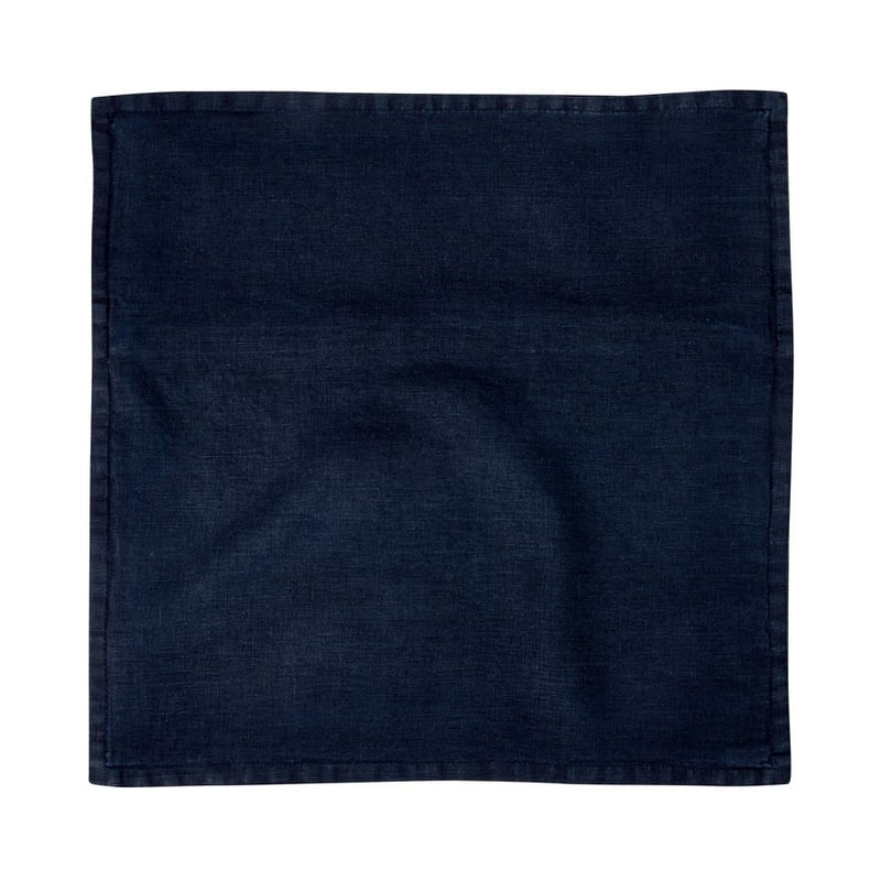 Belgian Vintage Washed Linen Navy Cushion Covers 