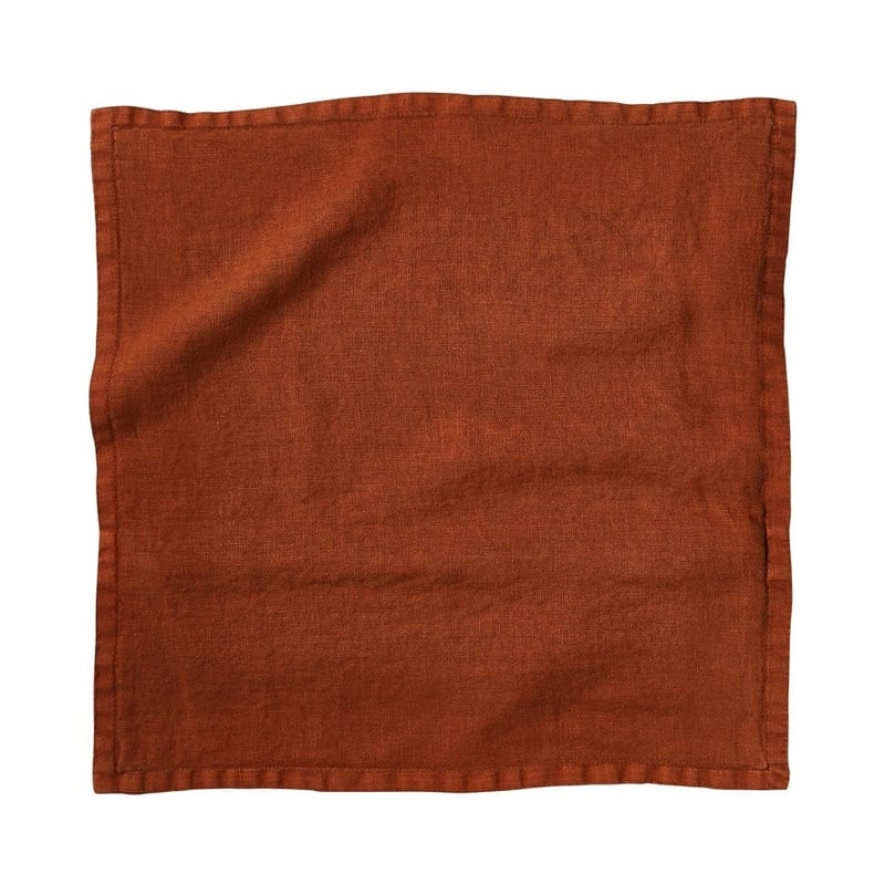 Belgian Rust Vintage Washed Linen Cushion