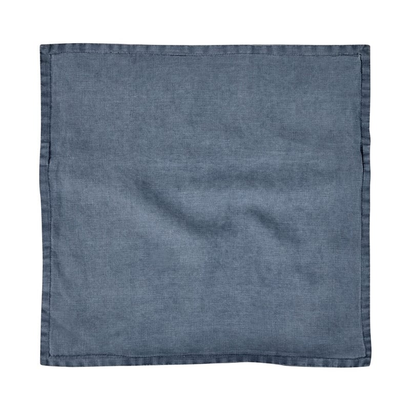 Belgian Slate Vintage Washed Linen Cushion