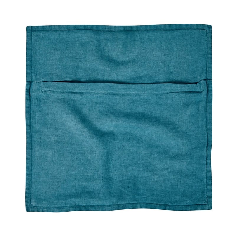 Belgian Vintage Washed Linen Teal Cushion Cover
