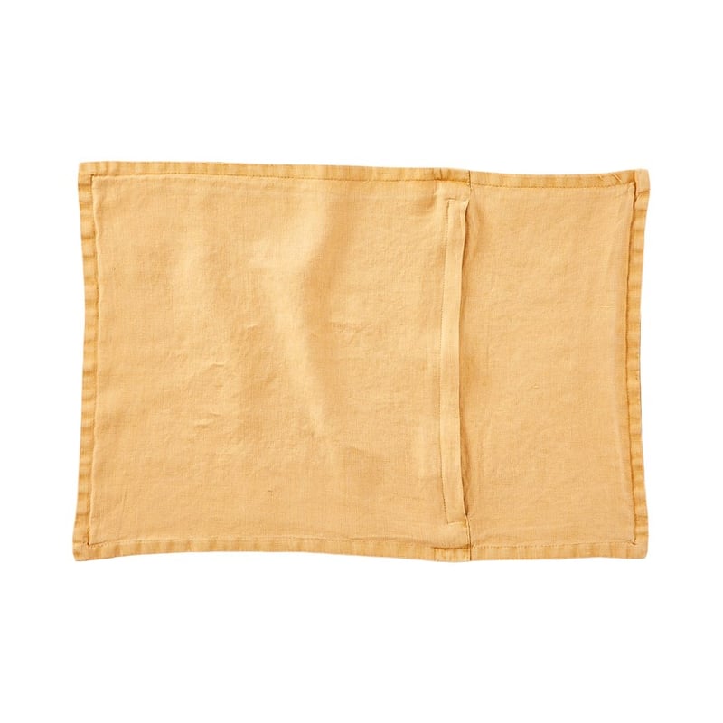 Belgian Vintage Washed Linen Burnt Butter Long Cushion Cover