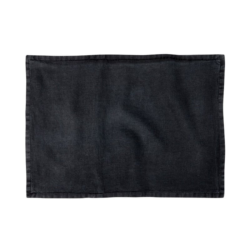 Belgian Vintage Washed Linen Charcoal Long Cushion Cover