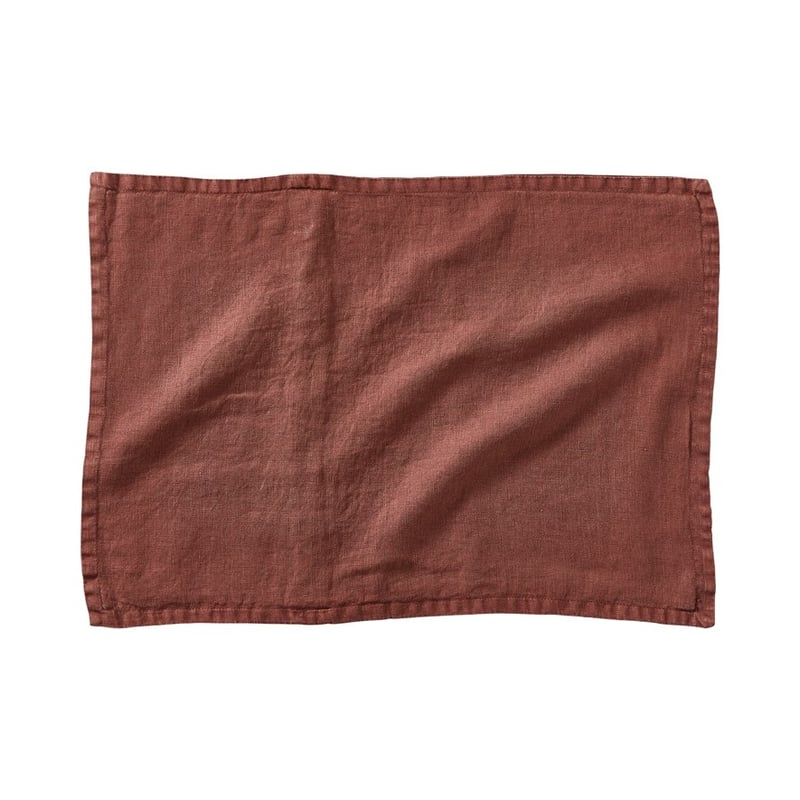 Belgian Vintage Washed Linen Mahogany Long Cushion Cover