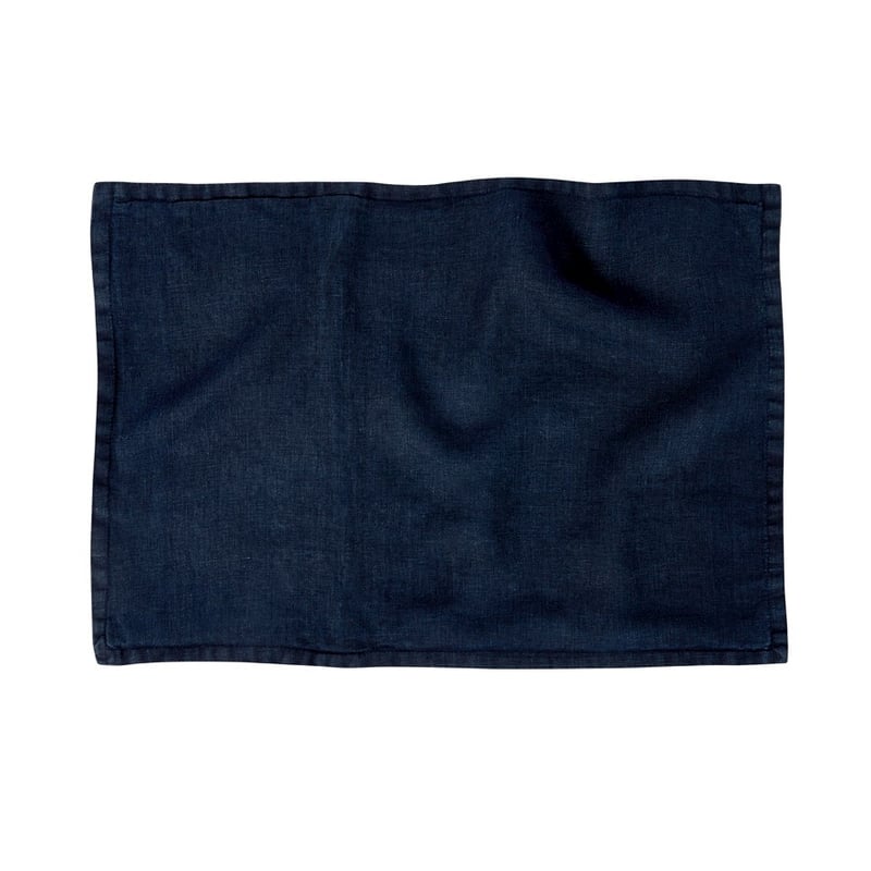 Belgian Vintage Washed Linen Navy Long Cushion Covers 