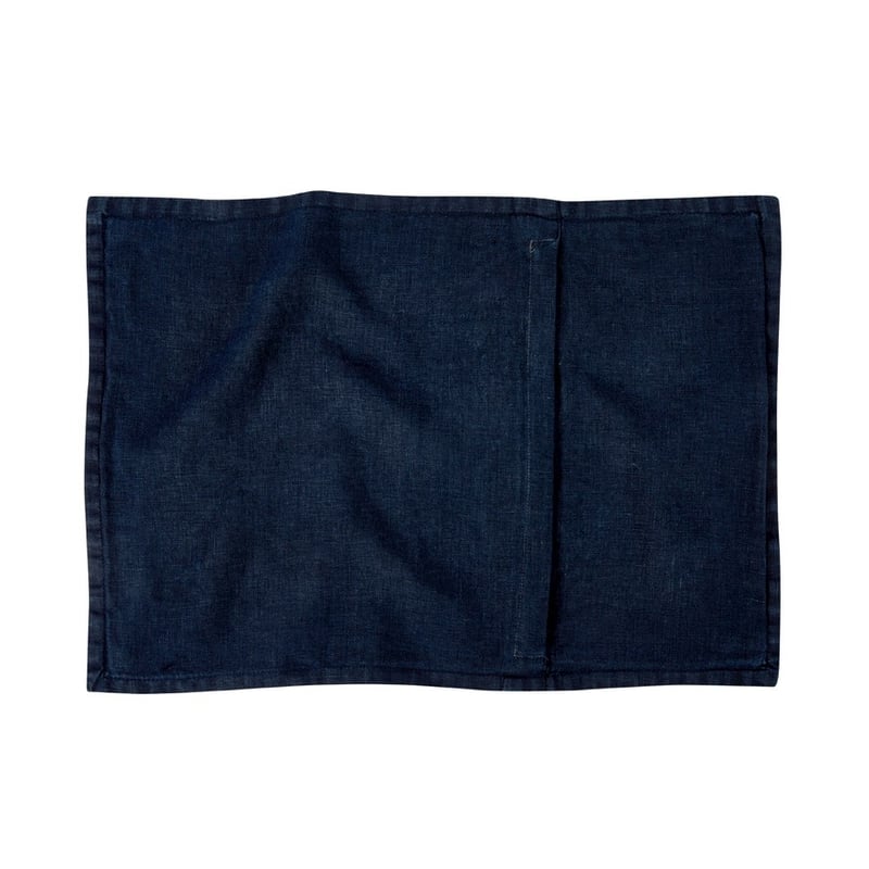 Belgian Vintage Washed Linen Navy Long Cushion Covers 
