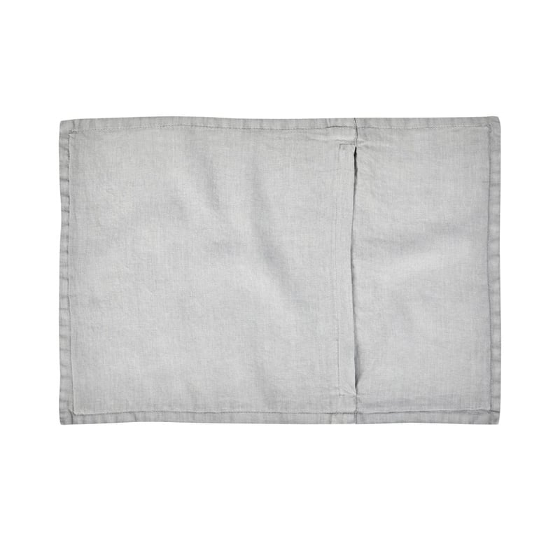 Belgian Seal Grey Vintage Washed Linen Long Cushion