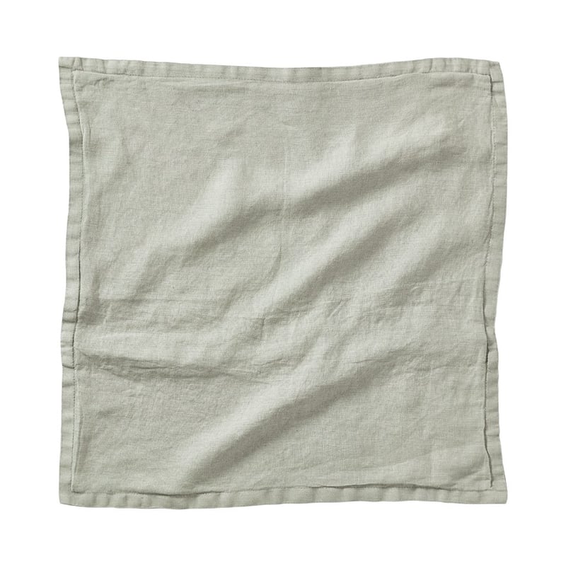 Belgian Vintage Washed Linen Eucalyptus Square Cushion Cover