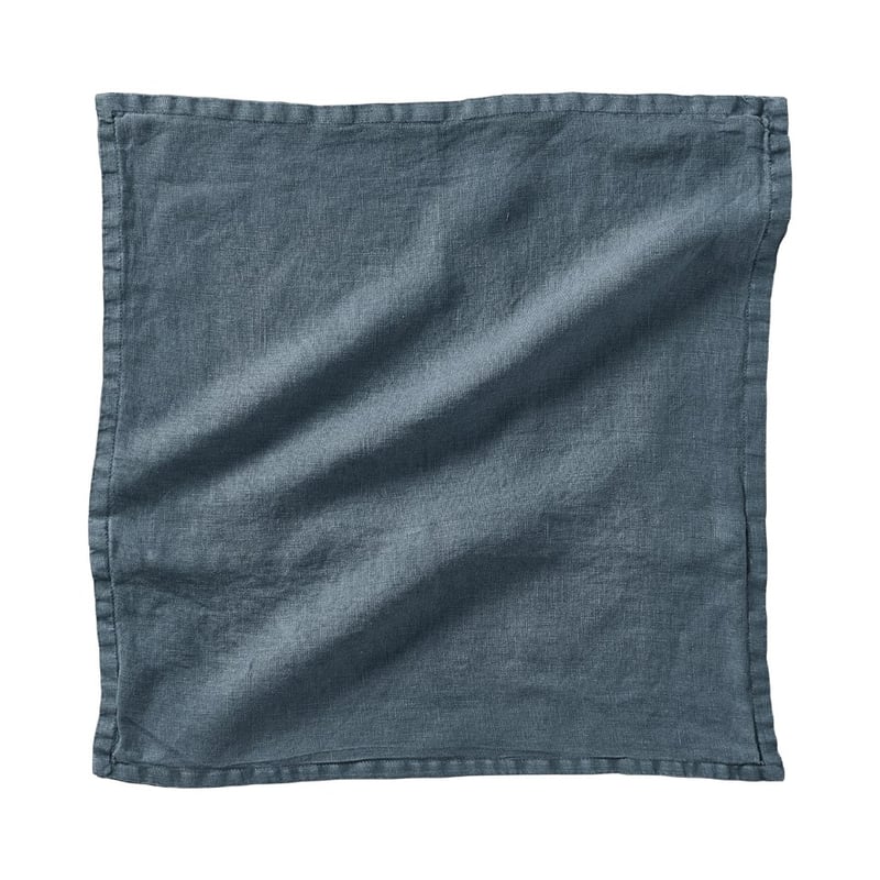 Belgian Vintage Washed Linen Lead Square Cushion Cover