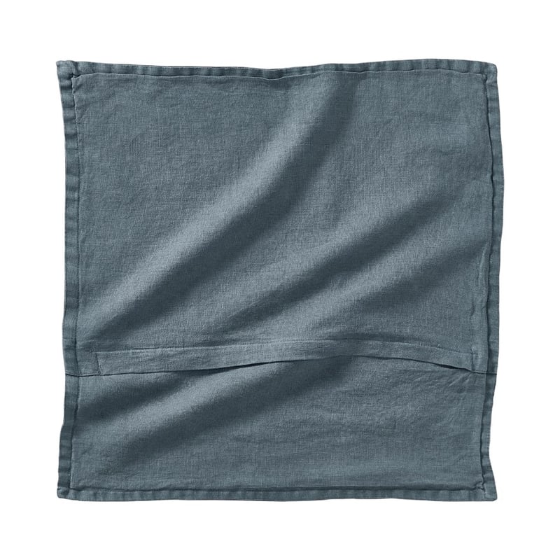 Belgian Vintage Washed Linen Lead Square Cushion Cover