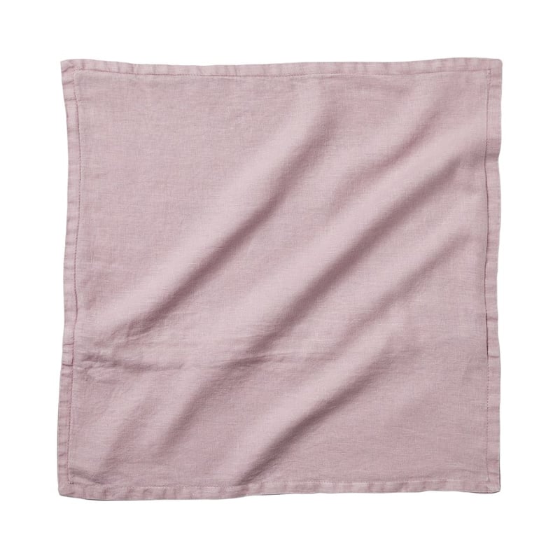 Belgian Vintage Washed Linen Mauve Shadows Square Cushion Cover