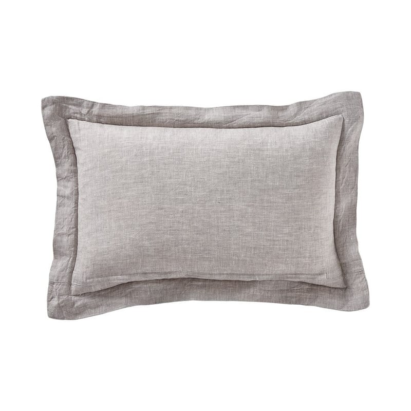 Vintage Washed Linen Grey Marle Quilted Cushion 