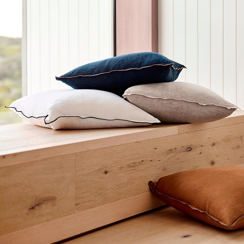 Washed Navy Hemp Cushion 