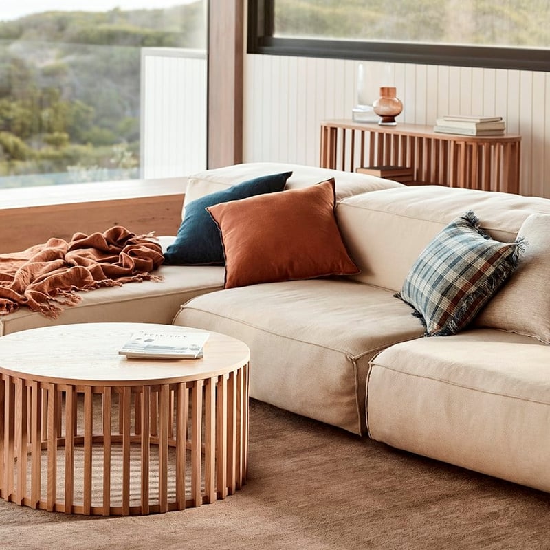 Washed Navy Hemp Cushion 