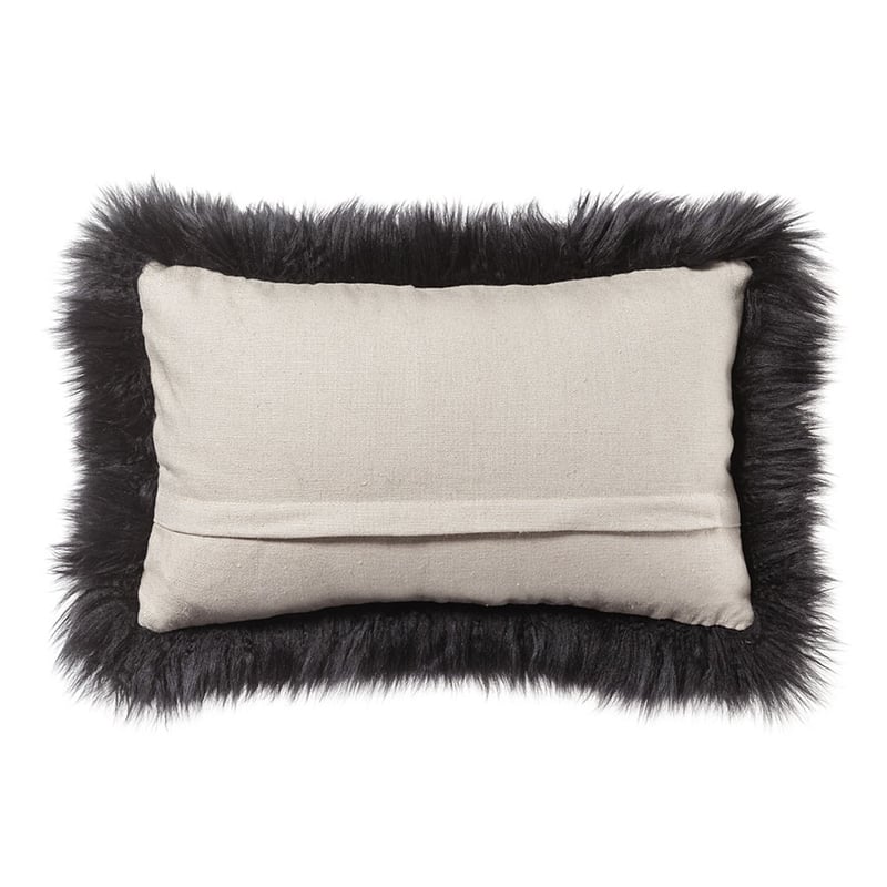 Sheepskin Long Cushion Black 
