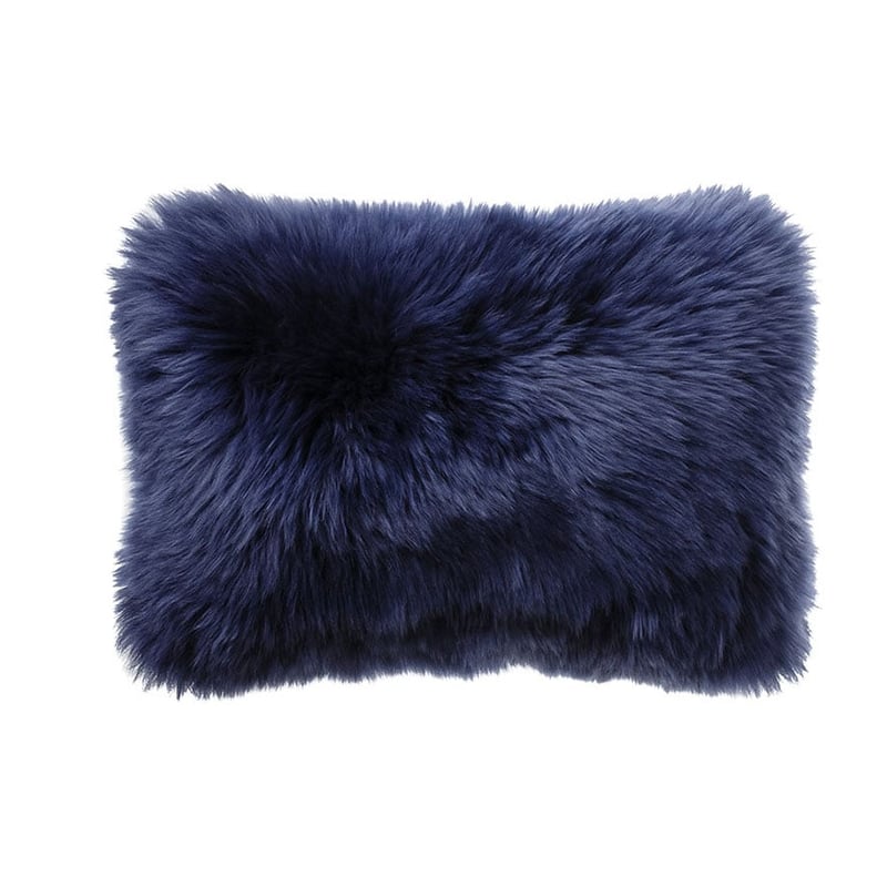 Sheepskin Cushion 40x25cm Indigo 