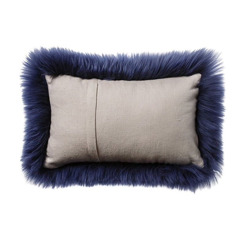 Sheepskin Cushion 40x25cm Indigo 